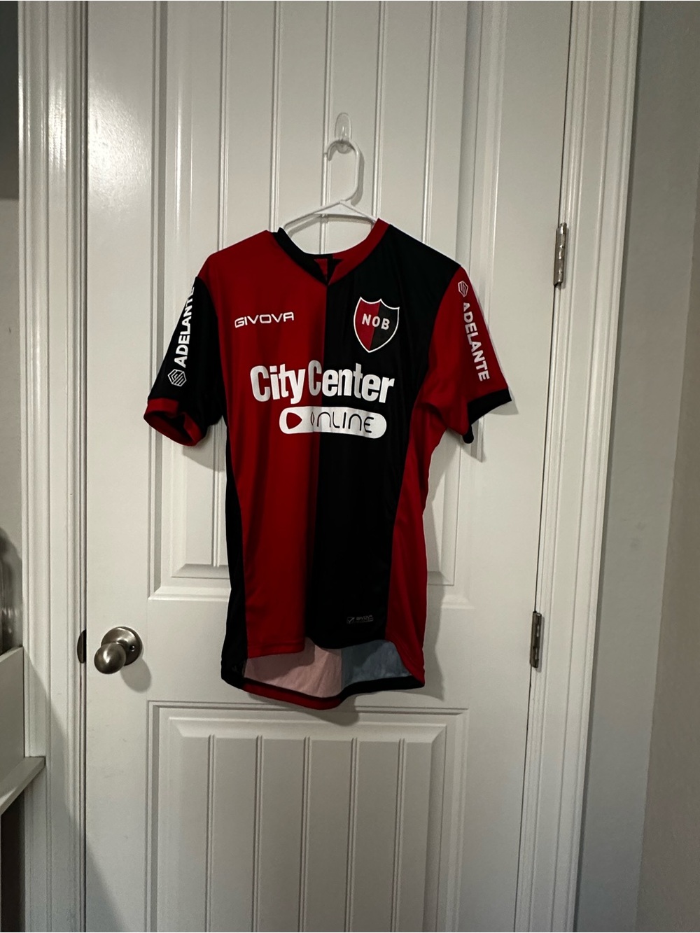 NOB Red and Black Soccer Jersey with CityCenter Logo Argentina